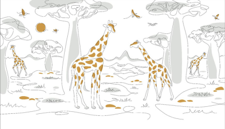 Фотошпалери мінімалістичні жирафи Фотошпалери мінімалістичні жирафи