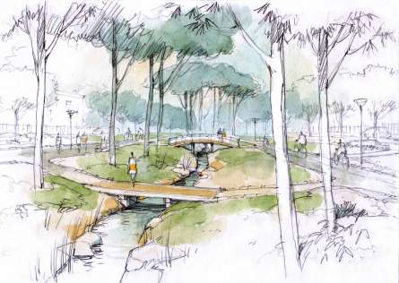 Фотошпалери Акварельний парк