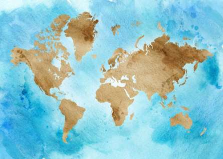 Фотошпалери акварельна карта Фотошпалери акварельна карта