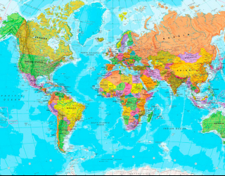 Фотообои Карта мира на английском 20060