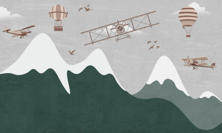 Фотообои Горы и самолётики