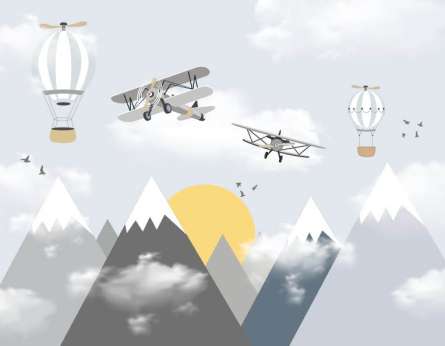 Фотообои Самолёты и воздушный шар Фотообои Самолёты и воздушный шар