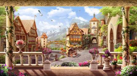 Фотошпалери Фреска з видом на Старе місто