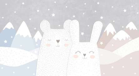 Фотообои Зайка и мишка