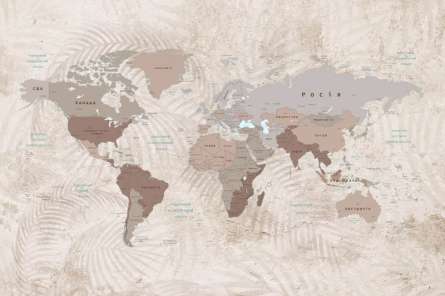 Фотошпалери Бежева карта з гілками Фотошпалери Бежева карта з гілками