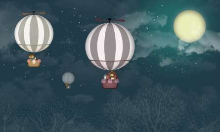 Фотообои Воздушные шары в ночном небе Фотообои Воздушные шары в ночном небе