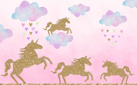 Фотообои Золотые лошадки Фотообои Золотые лошадки