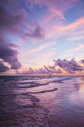 Фотообои Фиолетовый закат у моря