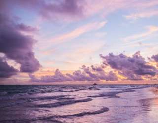 Фотообои Фиолетовый закат у моря 33798