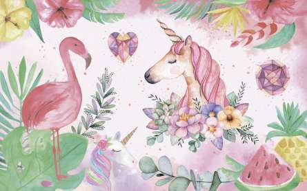 Фотошпалери Фламінго дитячі Фотошпалери Фламінго дитячі
