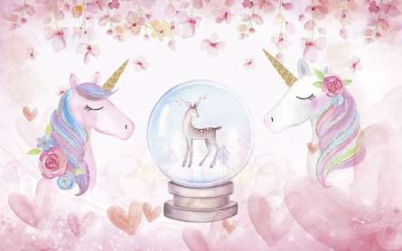 Фотообои Розовые единороги Фотообои Розовые единороги