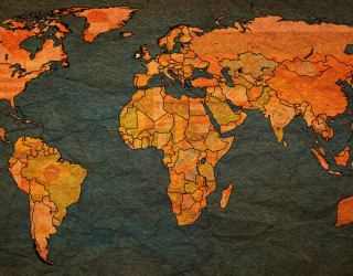 Фотообои Карта  мира на фоне бумаги 20235