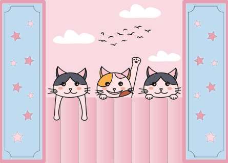 Фотообои Котики для комнаты девочки Фотообои Котики для комнаты девочки