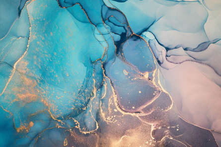 Фотошпалери синій яскравий fluid art Фотошпалери синій яскравий fluid art