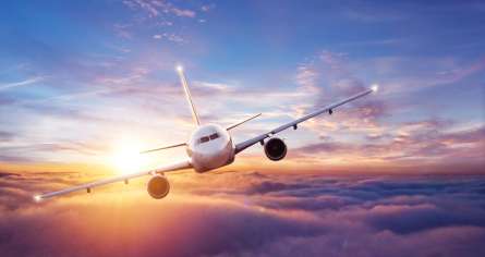 Фотообои самолёт и закат