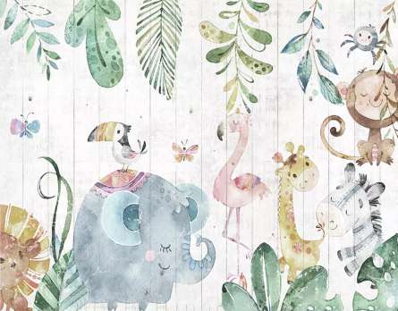 Фотообои Акварельные животные Фотообои Акварельные животные