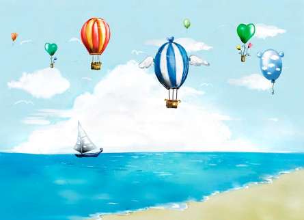 Фотошпалери Різнокольорові повітряні кулі