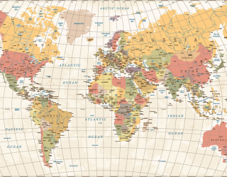 Фотообои Карта мира в бежевых тонах 20252