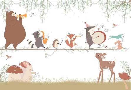 Фотообои Музыкальный ансамбль из животных