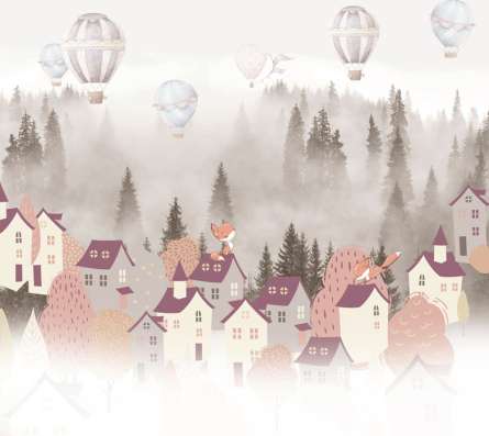 Фотообои Домики на лесной опушке Фотообои Домики на лесной опушке