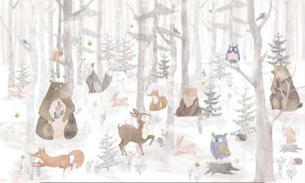 Фотошпалери Тварини в лісі мінімалістичні