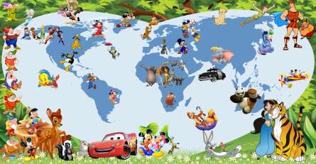 Фотошпалери Карта з діснеївськими героями
