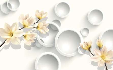 Фотообои Цветы с кругами