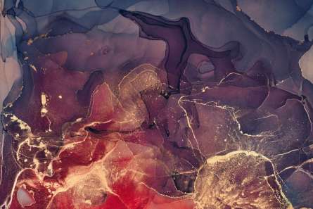 Фотообои Золотой Fluid art с фиолетовым