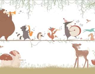 Фотошпалери музичний ансамбль з тварин 33914