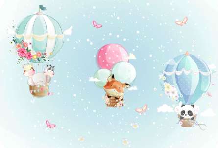 Фотообои Голубые воздушные шарики