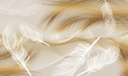 Фотообои Векторные перья коричневые