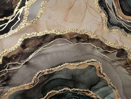 Фотошпалери Коричневий fluid art з золотом Фотошпалери Коричневий fluid art з золотом