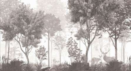 Фотообои Олени и деревья коричневые