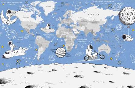 Фотошпалери Карта дитяча російською Фотошпалери Карта дитяча російською