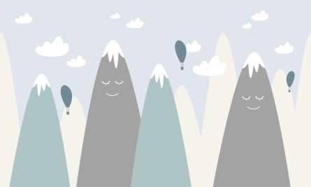 Фотообои Голубые векторные горы Фотообои Голубые векторные горы