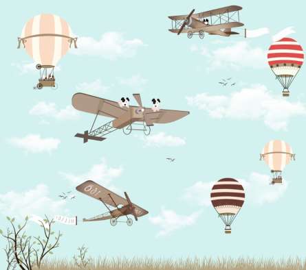 Фотообои воздушные шары и самолеты Фотообои воздушные шары и самолеты