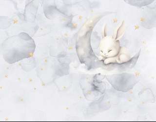 Фотошпалери Зайка і місяць 33768