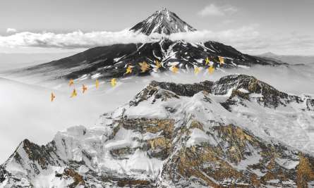 Фотошпалери гори з золотом Фотошпалери гори з золотом