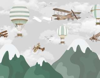 Фотообои детские горы и самолеты 31778