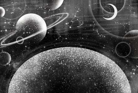 Фотообои Дизайнерские планеты чб Фотообои Дизайнерские планеты чб