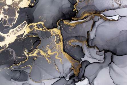 Фотошпалери Сірий флюїд з золотом Фотошпалери Сірий флюїд з золотом