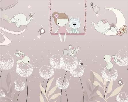 Фотообои для детской, одуванчики Фотообои для детской, одуванчики