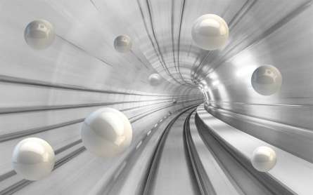 Фотошпалери 3Д тунель з кулями