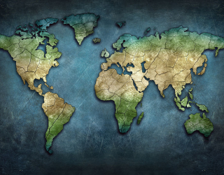 Фотообои Карта мира в синих тонах 20234