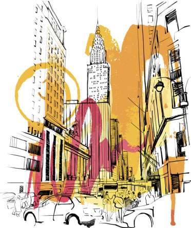 Фотошпалери Мегаполіс мальований