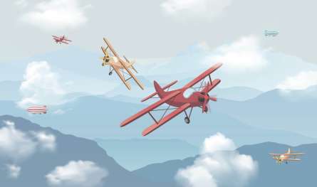 Фотообои Самолетики в небе