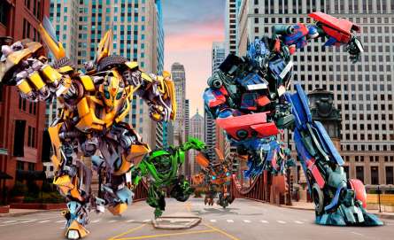Фотошпалери Трансформери в місті Фотошпалери Трансформери в місті