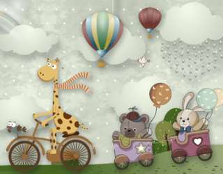 Фотошпалери Жирафик на велосипеді 33464