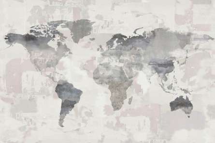 Фотошпалери Карта світу в пастельних тонах Фотошпалери Карта світу в пастельних тонах