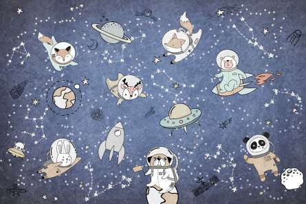 Фотообои Животные космонавты